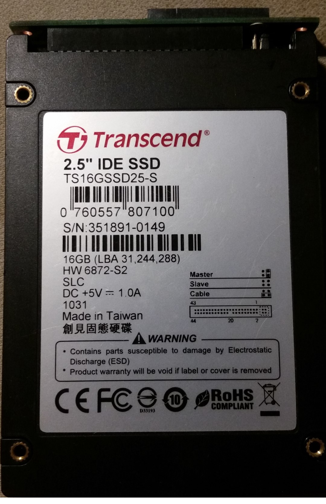 Transcend PATA SSD